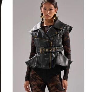 AKIRA PEP IN MY STEP LEATHER VEST Size XLXL
